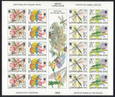 Serbia And Montenegro WWF Insects Butterflies Imperf Sheet UNIQUE 2004 MNH SG#58-61 - Serbie