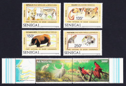 Senegal Wild Animals Birds 4v+strip Of 2 1987 MNH SG#910-915 MI#938-943 Sc#741-746a - Senegal (1960-...)