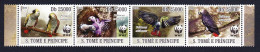 Sao Tome Birds WWF Grey Parrot Strip Of 4v 2009 MNH MI#3777-3780 - São Tomé Und Príncipe