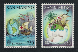 San Marino Columbus Discovery Of America Europa CEPT 2v 1992 MNH SG#1432-1433 - Unused Stamps