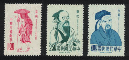 Taiwan Famous Chinese Portraits 3v 1970 MNH SG#738-740 MI#760-761+764 - Unused Stamps