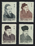 Taiwan Famous Chinese Poets Portraits 4v 1967 MNH SG#606-609 MI#628-631 - Ongebruikt