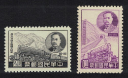 Taiwan Jeme Tien-yao Railway Engineer Train Locomotive 2v 1961 MNH SG#403-404 MI#407-408 - Unused Stamps
