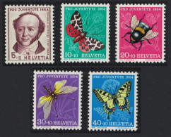 Switzerland Butterflies Moths Bumble Bee 5v Pro Juventute 1954 1954 MNH SG#J152-J156 Sc#B237-B241 - Nuovi