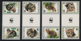 Suriname WWF Spotted Cat Jaguarundi 4v Gutter Pairs RAR 1995 MNH SG#1631-1634 MI#1514-1517 Sc#1010-1013 - Surinam