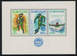 Suriname Football Swimming Olympic Games Barcelona MS 1992 MNH SG#MS1524 - Suriname