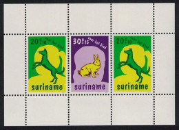 Suriname Dog Rabbit Child Welfare MS 1977 MNH SG#MS900 - Surinam