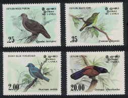 Sri Lanka Pigeon White-eye Flycatcher Coucal Birds 4v 1983 MNH SG#827-830 MI#640-643 Sc#691-694+877 - Sri Lanka (Ceylan) (1948-...)