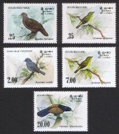 Sri Lanka Pigeon White-eye Flycatcher Coucal Birds 5v 1983 MNH SG#827-830 MI#640-643+840 Sc#691-694+877 - Sri Lanka (Ceylon) (1948-...)