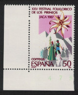 Spain 25th Pyrenees Folklore Festival Jaca Corner 1987 MNH SG#2927 - Unused Stamps