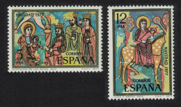 Spain Christmas Miniatures From Manuscript 'Romanico De Huesca' 2v 1977 MNH SG#2494-2495 - Neufs