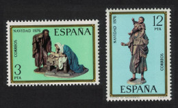 Spain Christmas Statuettes 2v 1976 MNH SG#2428-2429 - Unused Stamps