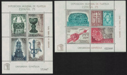 Spain Art Espana 75 International Stamp Exhibition 2 MSs 1975 MNH SG#MS2298 - Unused Stamps