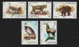 Spain Bustard Partridge Birds Lynx Bear Ibex Fauna 5v 1971 MNH SG#2094-2098 Sc#1680-1684 - Ongebruikt