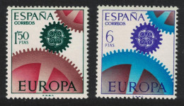 Spain Cogwheels Europa 2v 1967 MNH SG#1853-1854 - Unused Stamps
