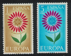 Spain Flower Europa 2v 1964 MNH SG#1674-1675 - Unused Stamps