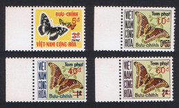 South Vietnam Butterflies Postage Due 4v Overprinted Margins 1974 MNH SG#SD470k-SD470n MI#Porto 21-24 Sc#J21-J24 - Vietnam