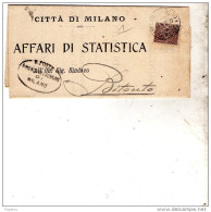1915 LETTERA CON ANNULLO MILANO - Marcophilia