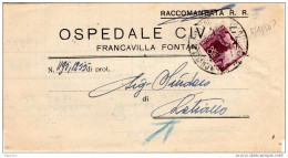 1950  LETTERA CON ANNULLO FRANCAVILLA FONTANA BRINDISI - 1946-60: Marcophilie
