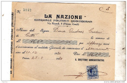 1920 FIRENZE LA NAZIONE GIORNALE POLITICO - Historical Documents