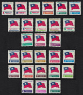 Taiwan National Flag 27v COLLECTION 1978 MNH SG#1226-1389 - Unused Stamps