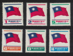 Taiwan National Flag 6v Lines Even 1978 MNH SG#1226-1231 - Unused Stamps