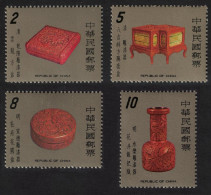 Taiwan Ancient Chinese Carved Lacquer Ware 2nd Series 4v 1978 MNH SG#1206-1209 - Ungebraucht