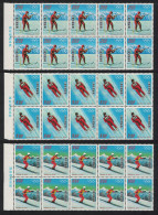 Taiwan Winter Olympic Games Innsbruck 3v Blocks Of 10 1976 MNH SG#1090-1092 - Unused Stamps