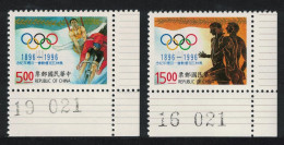 Taiwan Centenary Of Modern Olympic Games 2v Corners 1996 MNH SG#2323-2324 - Ungebraucht