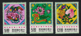 Taiwan Greetings Stamps Nienhwas Paintings 3v 1993 MNH SG#2101-2103 MI#2094A-2096A - Ungebraucht