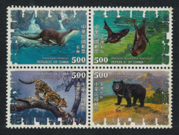 Taiwan Bear Otter Bats Leopard Mammals Fauna Animals Block Of 4 1992 MNH SG#2092-2095 - Unused Stamps
