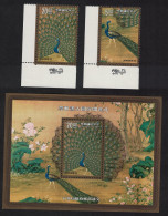 Taiwan 'Peacocks' Painting By Giuseppe Castiglione Birds 2v Corners +MS 1991 MNH SG#2020-MS2022 - Ongebruikt