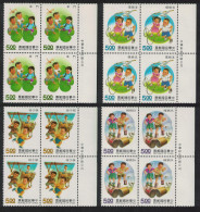 Taiwan Children's Games 1st Series 4v Blocks Of 4 1991 MNH SG#1964-1967 MI#1965A-1968A - Ungebraucht