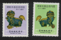 Taiwan Ch'ing Dynasty Cloisonne Lion 2v 1991 MNH SG#1979-1980 - Ungebraucht