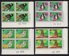 Taiwan Butterflies 4v Corner Blocks Of 4 1990 MNH SG#1902-1905 - Ongebruikt