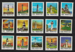 Taiwan Lighthouses Collection 15v White Field COMPLETE 1989 MNH SG#1850-1864 - Ongebruikt