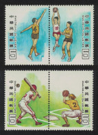 Taiwan Baseball Basketball Sports Day 4v Pair 1988 MNH SG#1817-1820 MI#1827-1830 - Unused Stamps