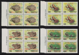 Taiwan Frogs Toads Amphibians 4v Blocks Of 4 1988 MNH SG#1804-1807 MI#1815-1818 - Ungebraucht
