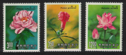 Taiwan Peony Pomegranate Lotus Flowers 2nd Series 3v 1988 MNH SG#1798-1800 MI#1810-1812 - Unused Stamps