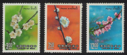 Taiwan Plum Apricot Peach Flowers 1st Series 3v 1988 MNH SG#1779-1781 MI#1792-1794 - Ongebruikt
