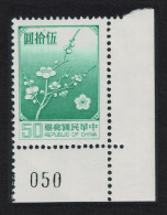 Taiwan Plum Blossom $50 Normal Paper Corner 1987 MNH SG#1255b MI#1293w - Ungebraucht