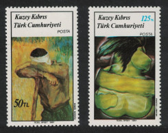 Turkish Cyprus Paintings Art 6th Series 2v 1987 MNH SG#208-209 - Ungebraucht