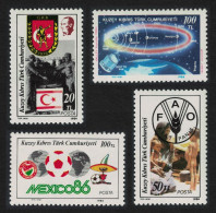 Turkish Cyprus Football Halley's Comet Anniversaries And Events 4v 1986 MNH SG#193-196 - Ongebruikt