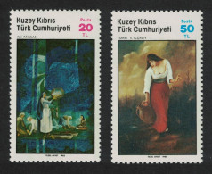 Turkish Cyprus Paintings Art 2v 4th Series 1985 MNH SG#176-177 - Nuevos