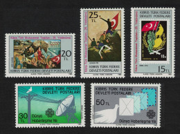 Turkish Cyprus Bird Anniversaries And Events 5v 1983 MNH SG#135-139 - Unused Stamps