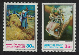 Turkish Cyprus Art 2v 2nd Series 1983 MNH SG#132-133 Sc#125-126 - Unused Stamps