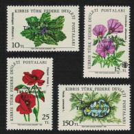 Turkish Cyprus Flowers Overprint 4v 1983 MNH SG#144-147 Sc#138-141 - Neufs