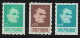 Turkish Cyprus Ataturk Commemoration 3v 1978 MNH SG#71-73 - Ungebraucht