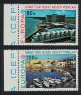 Turkish Cyprus Landscapes Ships Europa 2v Left Margins 1977 MNH SG#49-50 - Nuevos