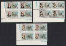 Turkey Europa CEPT Artists Doctor 3v SW Corner Blocks Of 4 1980 MNH SG#2692-2694 MI#2510-2512 - Unused Stamps